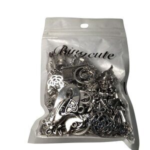 100 pcs Bing Cute Metal Silver Various Charms /Bling For Jewelry Making NEW